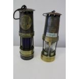 Two vintage colliery miners lamps. (as found)