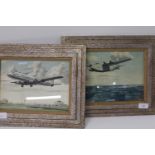 A pair of framed Art Deco period water colours by C.Kestin 37x31cm