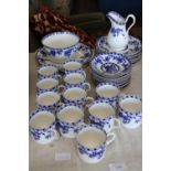 A large blue & white china tea service