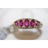 A 9ct gold diamond & ruby ring size N
