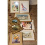 A selection of framed artwork etc Unable to post