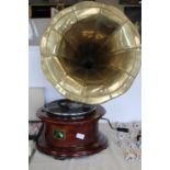 A vintage HMV gramophone in GWO Unable to post h approx 70cm