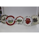 Five assorted mining colliery plates