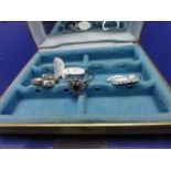 Three 925 silver semi prescious stone rings