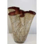 A large art glass vase h26cm