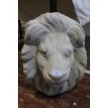 A concrete lion wall plaque Unable to post Approx h44cm