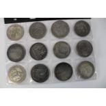 Twelve re-production German Thaler coins