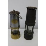 Two vintage colliery miners lamps. (as found)