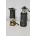 Two vintage colliery miners lamps