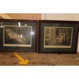 Two framed Victorian lithographs (damage to one glass)