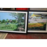 Two well framed contemporary golfing prints 92x72cm unable to post