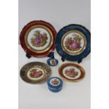 A selection of collectable Limoges porcelain (smaller plate has damage and restoration)