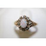 A vintage 9ct gold & opal ring size l 1/2