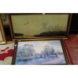 Two framed landscape prints Unable to post 88x65 & 104x56cm
