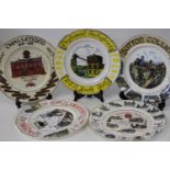 Five assorted colliery mining collectors plates