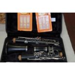 A cased Blessing clarinet