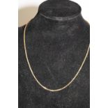 A 9ct gold box chain necklace 7.3 grams