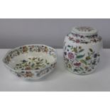 A Minton "Haddon Hall" ginger jar & bowl