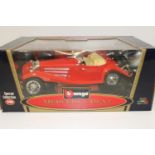 A boxed Burago Mercedes 500k model