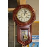 A vintage Highlands regulator wall clock in good working order h57cm