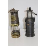 Two vintage colliery miners lamps