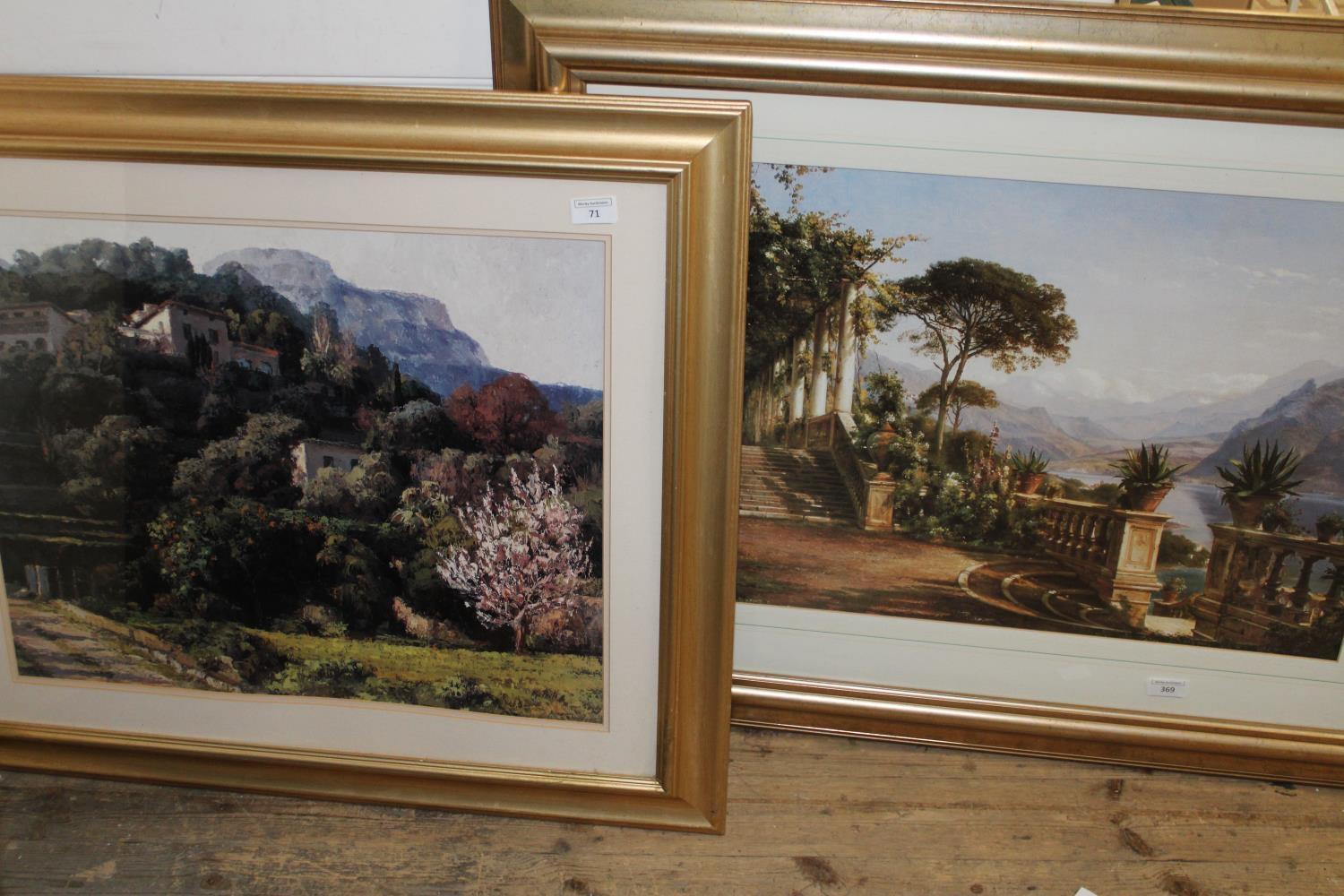 Two large & quality framed landscape prints 96x79cm x 84x73cm unable to post