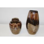 Two pieces of contemporary Poole pottery h26 & h19cm