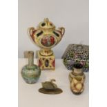A selection of misc items including a Royal Vienna lidded vase