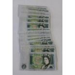 Sixty Seven British One Pound notes in fine condition
