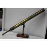 A mounted vintage brass WW1 period naval telescope manufactuered by J brown & Sons Unable to Post