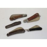 Five assorted pruning/pocket knives