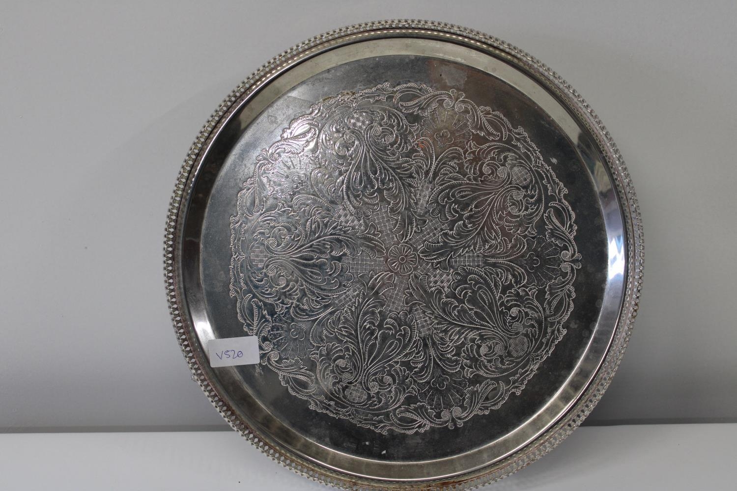 A large silver plated cake stand dia 35cm