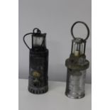 Two vintage colliery miners lamps