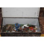 A vintage metal tool box & contents Unable to Post