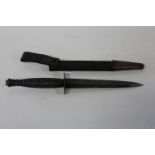 An early post WW2 patt 3 Fairbairn Sykes Commando fighting knife. Stamped William Rodgers. with