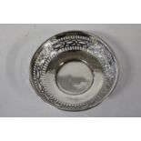 A quality worked hallmarked silver pin dish