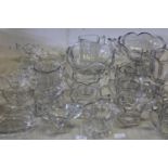 A large collection of 'Chipendale' Edwardian glass ware 25 pieces