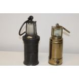 Two vintage colliery mining lamps