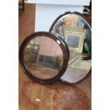 Two vintage wooden framed mirrors unable to post