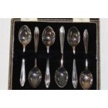 A cased set of hallmarked silver teaspoons