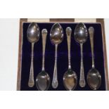A set of hallmarked silver teaspoons