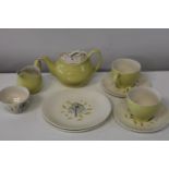 A Mid Century Johnson Brother's bone china tea set (1 cup damaged).