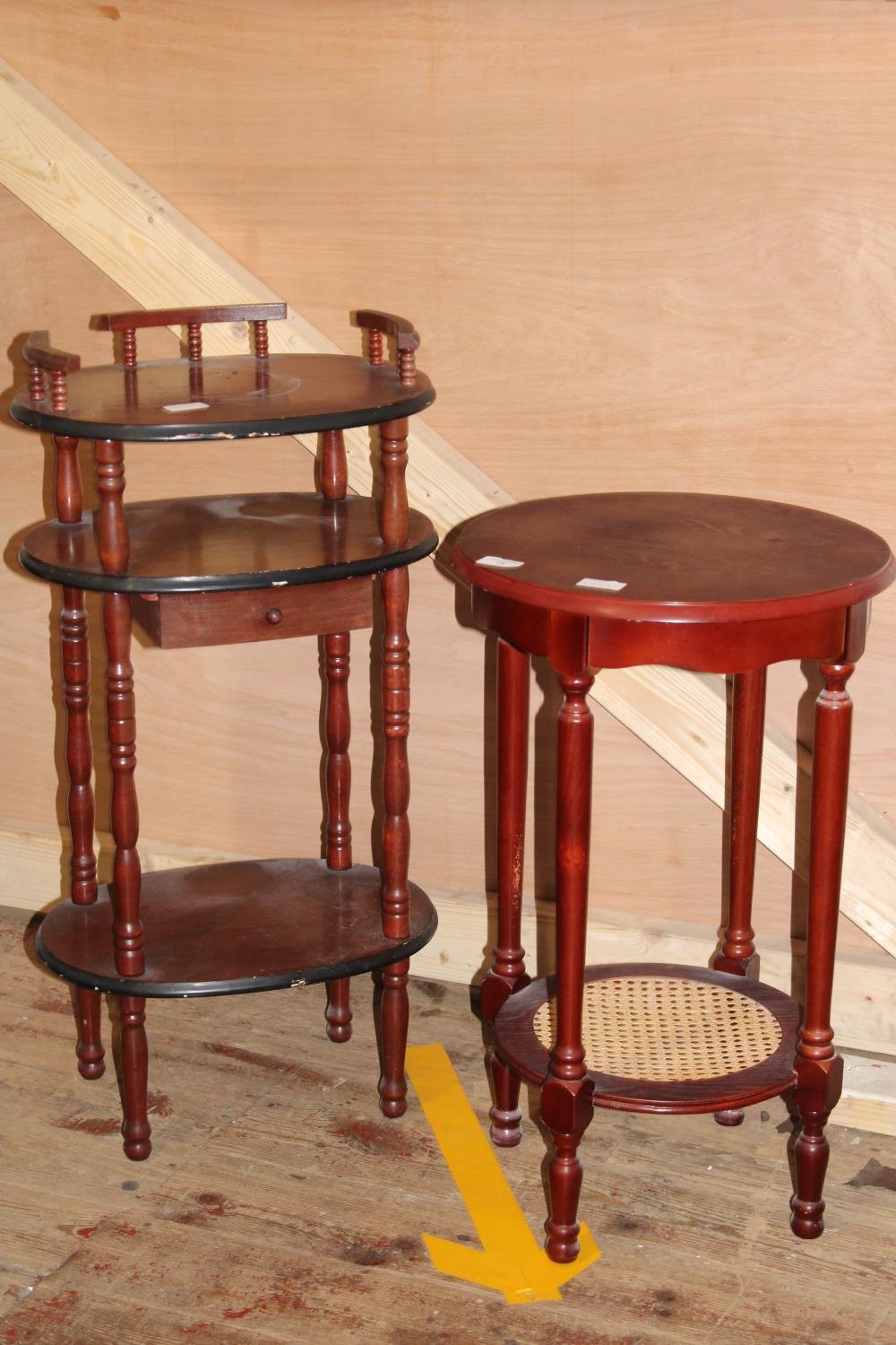 Two wooden jardinere stands Collection Only