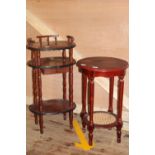 Two wooden jardinere stands Collection Only