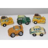 Five collectable 'Crazy Car' models