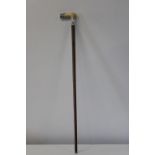 A hallmarked silver & ivory handled vintage walking stick