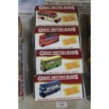 Four new boxed Atlas 1:76 scale model buses