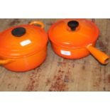 Two pieces of Le Creuset kitchen ware