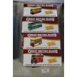 Four new boxed Atlas 1:76 scale model buses