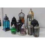 A qty of Moroccan style candle lanterns